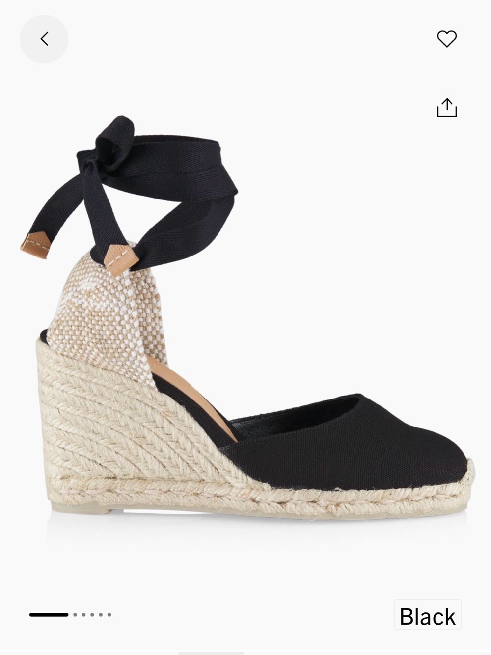Castaner Black Espadrille Wedges with Ankle Wrap - Picture 7 of 9